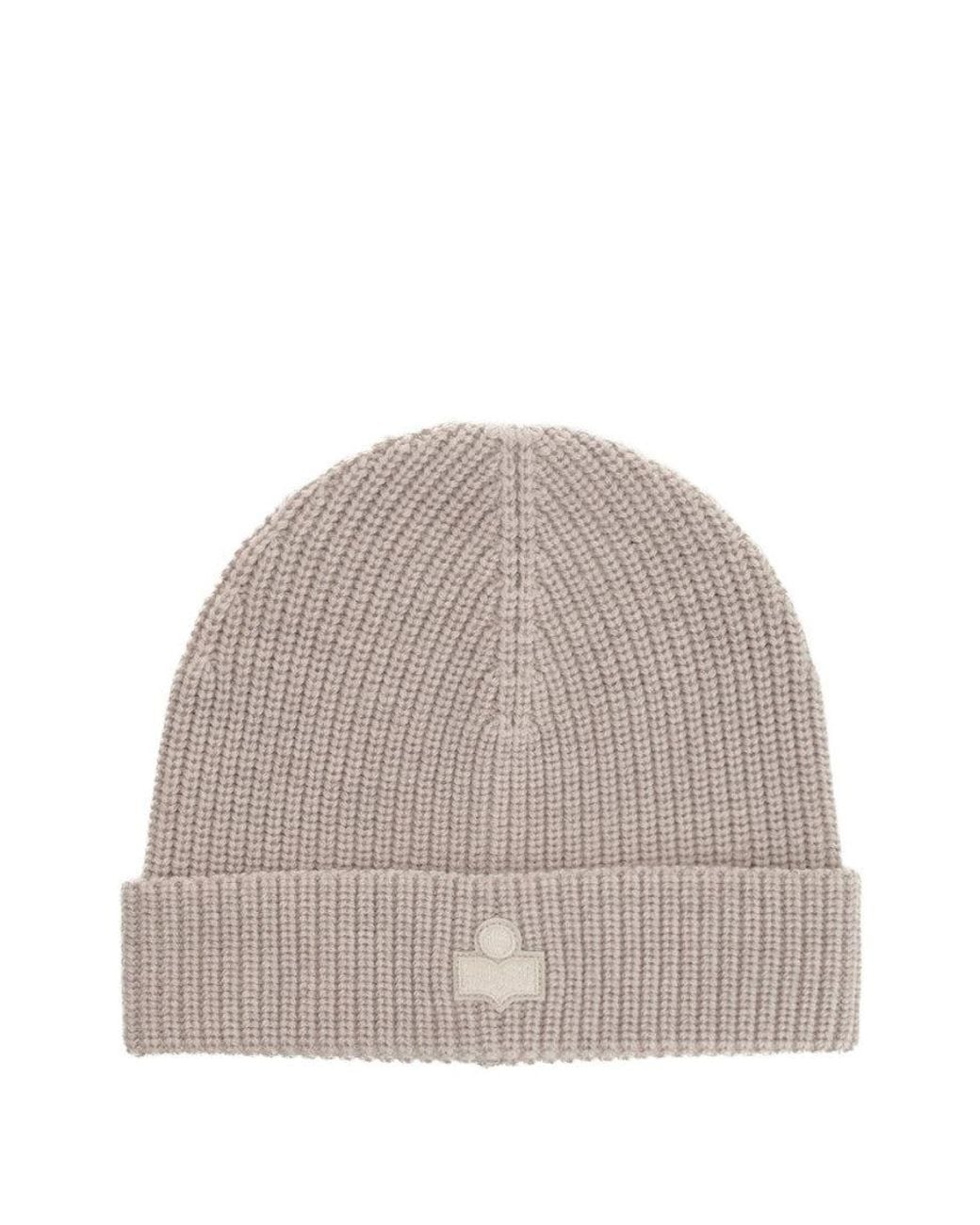 Isabel Marant Gray Logo Beanie Hat
