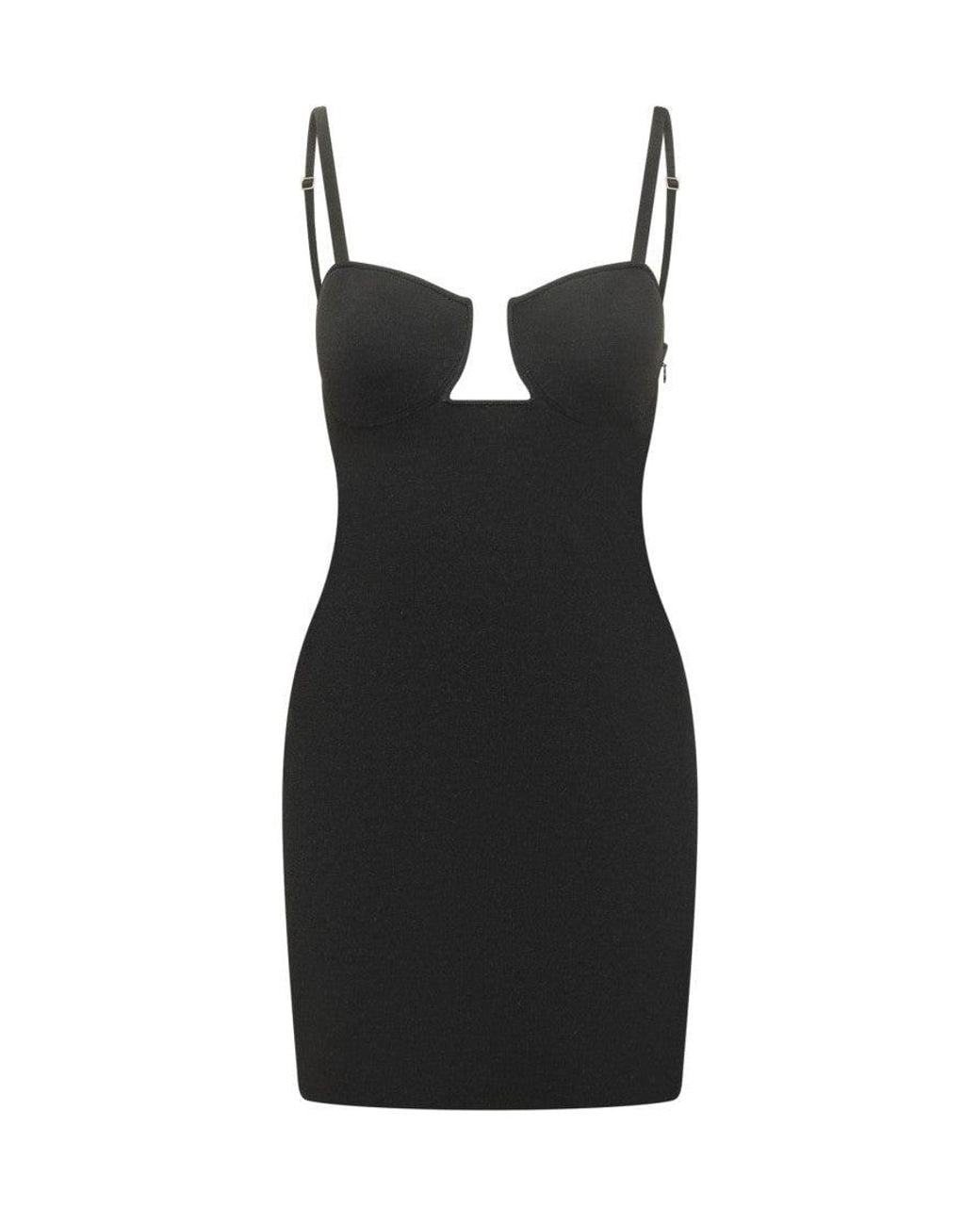 Givenchy Black Solid V Neck Mini Dress
