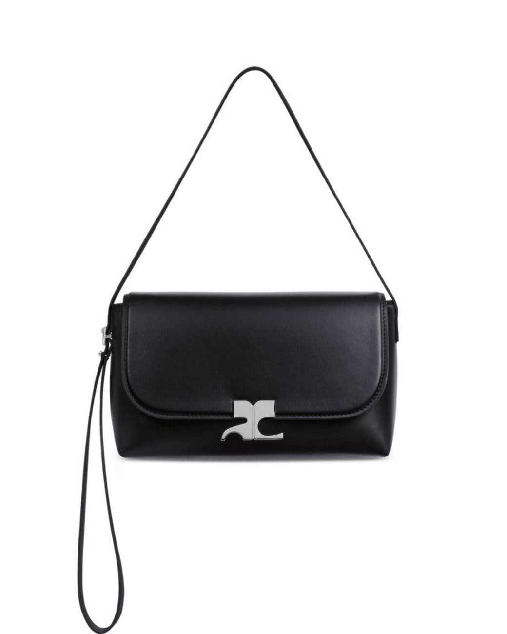 Courreges Black Icotype Small Shoulder Bag