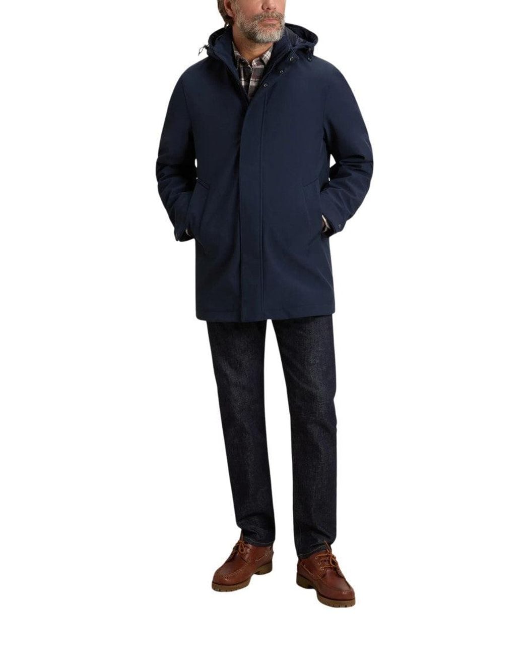 Woolrich Blue Hood Parka Jacket for men