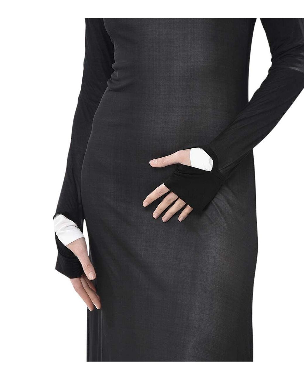 Helmut Lang Black Round Neck Maxi Dress