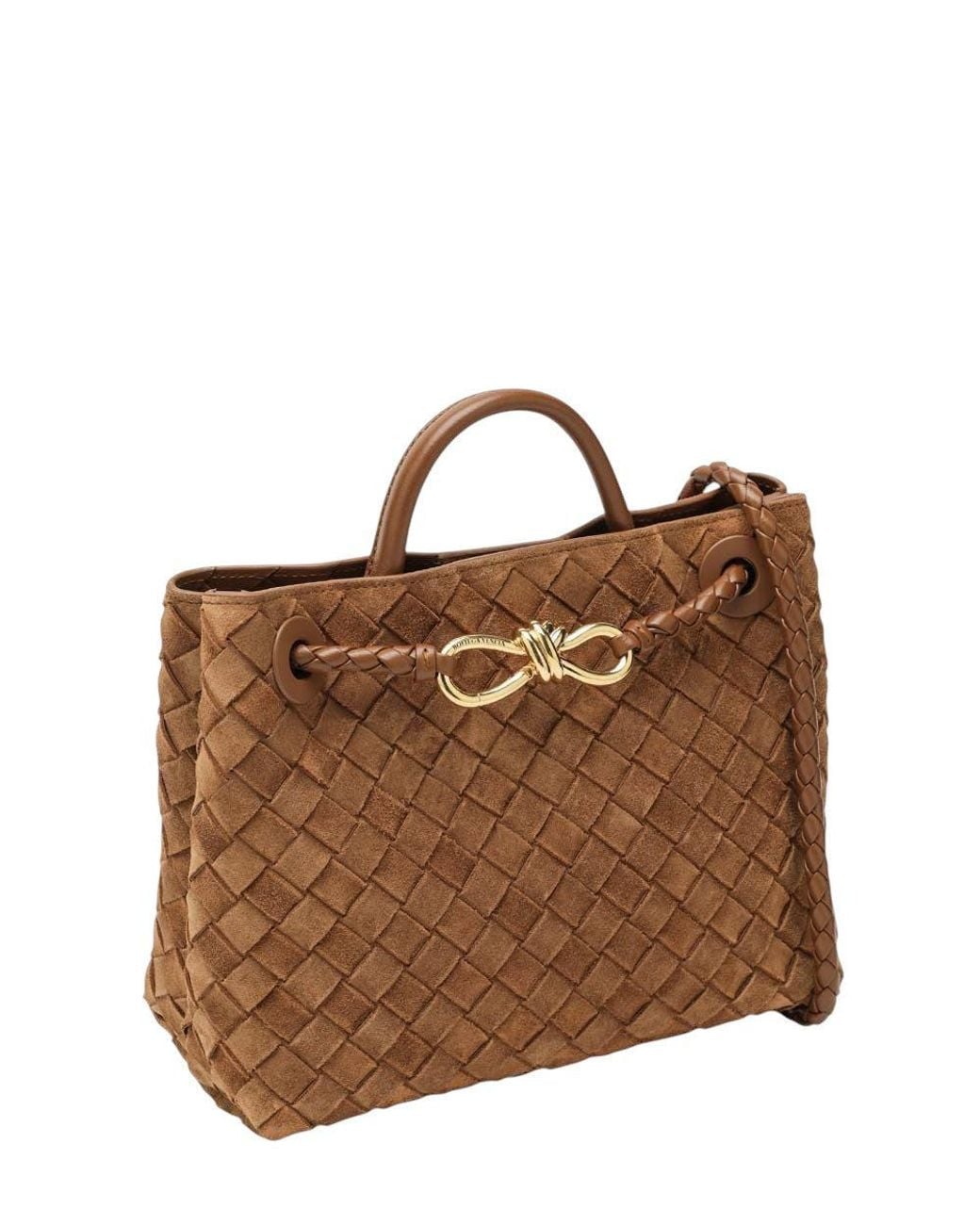 Bottega Veneta Brown Dark Andiamo Small Satchel