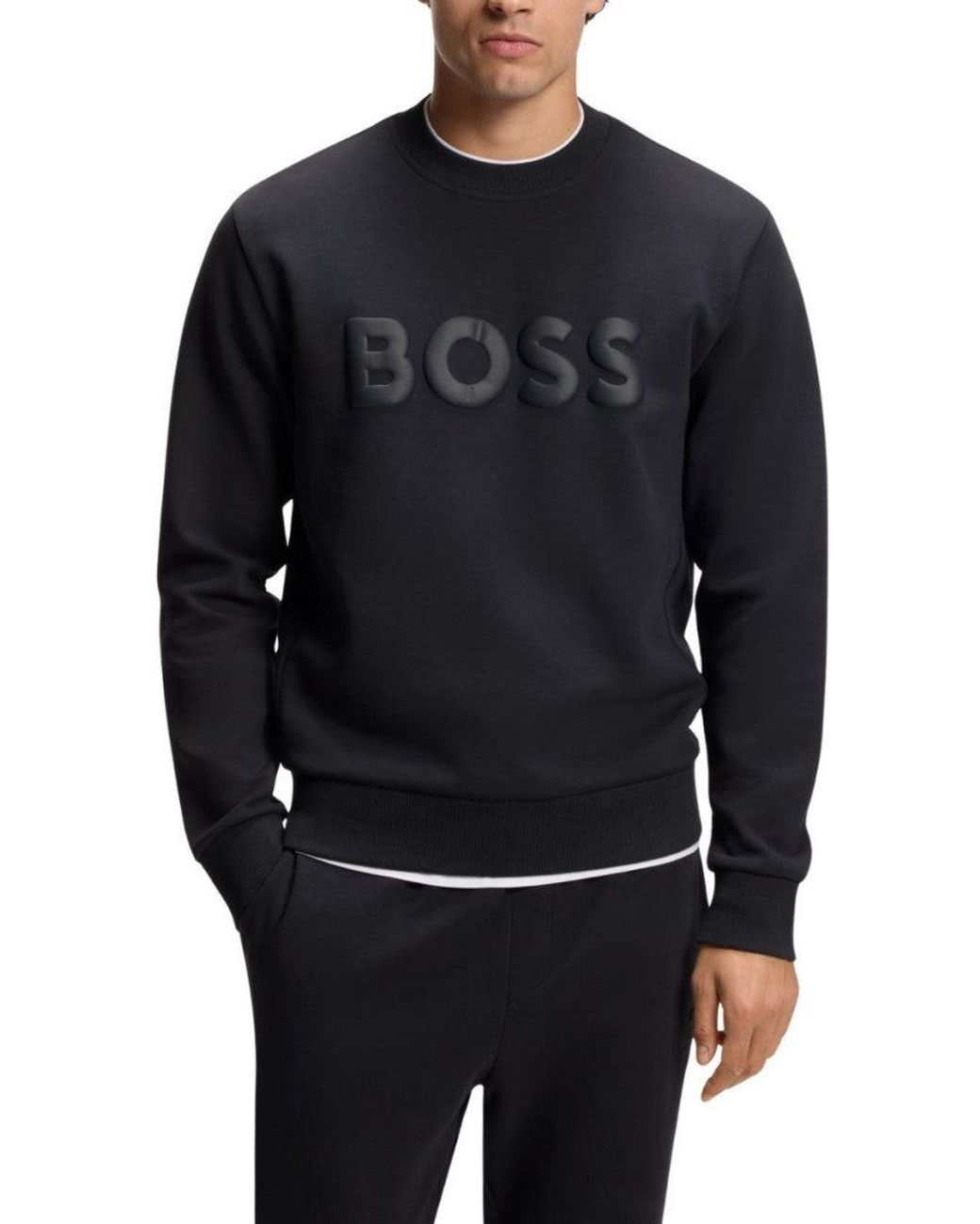 Boss Blue Graphic Logo Sweatshirt for men