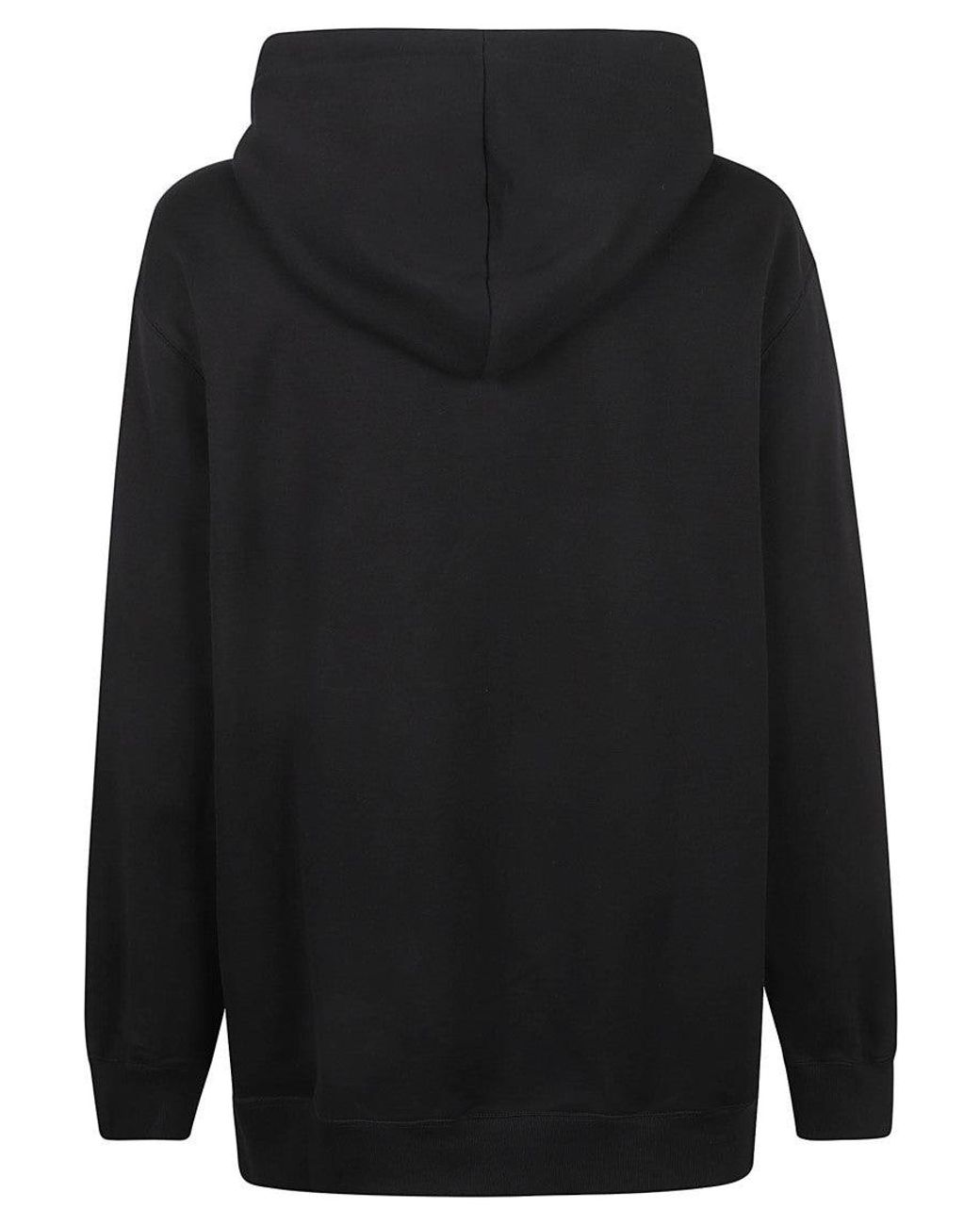Lanvin Black Oversized Logo-Appliqu Hoodie for men