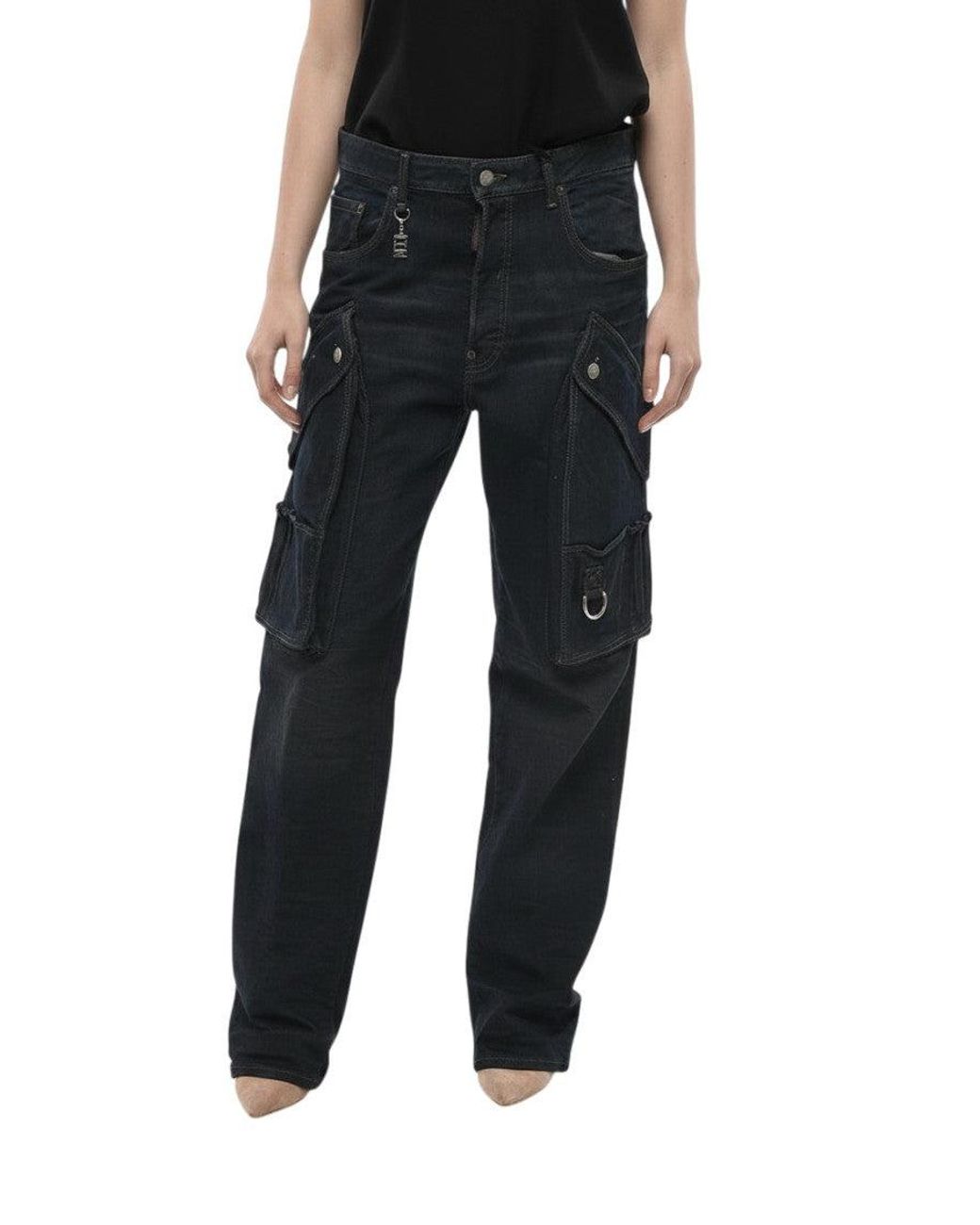 DSquared² Black Relaxed Mid Rise Jeans
