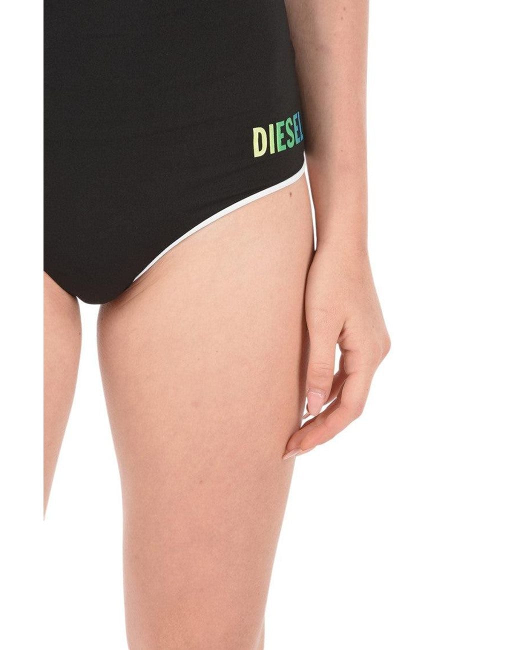 DIESEL Black Logo Bikini Bottom Swimwear