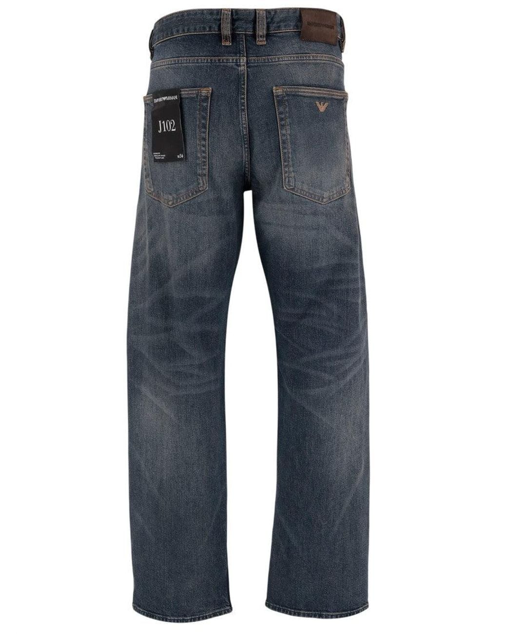 Emporio Armani Blue Mid Rise Jeans for men