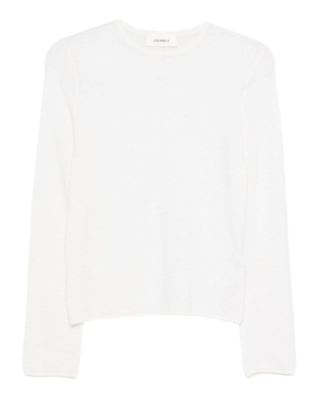 Lisa Yang White Crew Neck Sweater