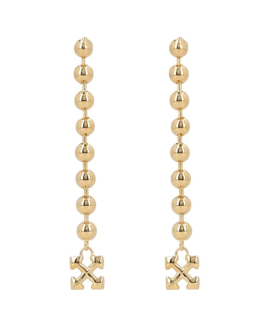 Off-White c/o Virgil Abloh Metallic Logo Drop Earrings