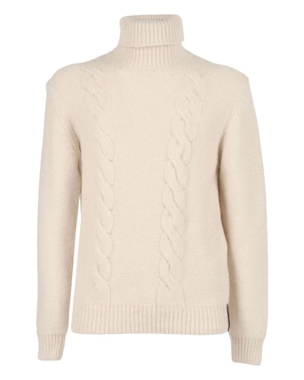 K-Way Natural Turtle Neck Ribbed Sweater for men