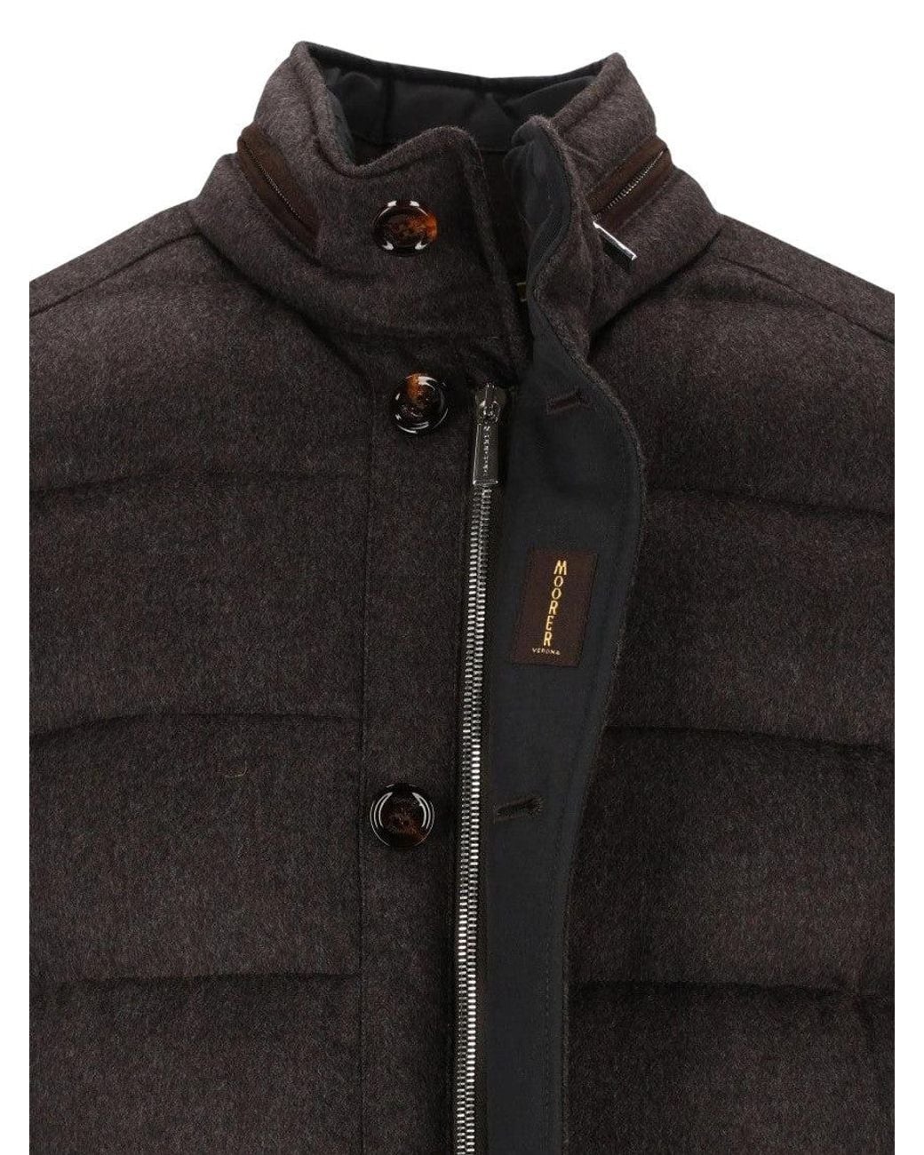 Moorer Black Dark Quilted Jacket for men