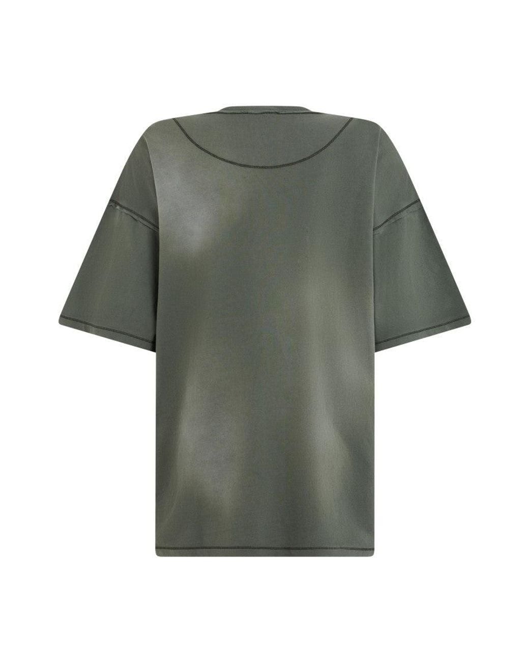DIESEL Green Crew Neck T-Shirt for men