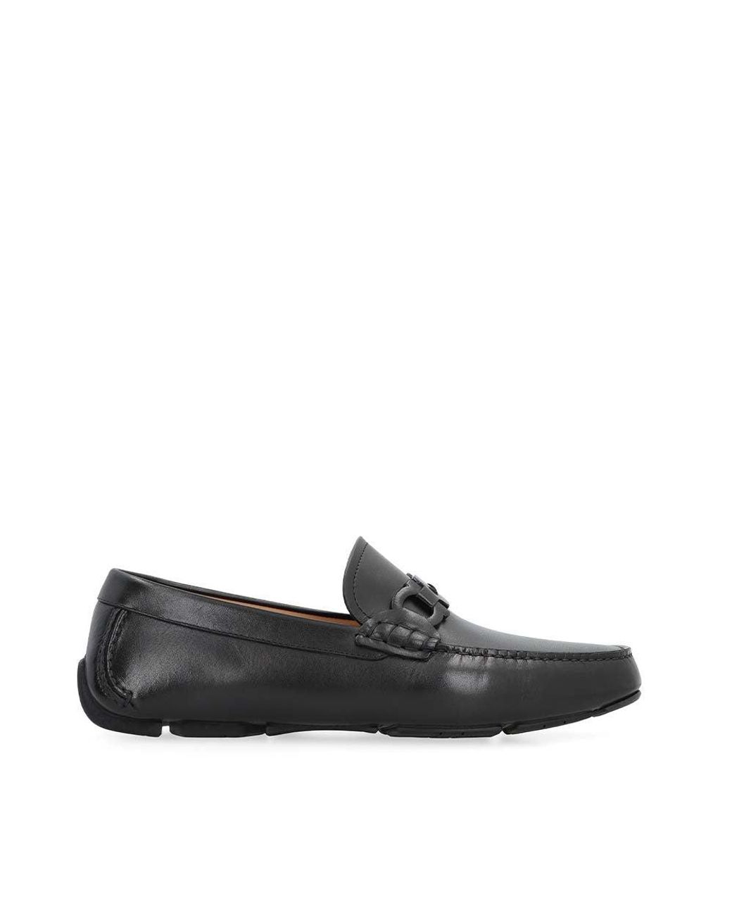 Ferragamo Black Leather Byte Loafers for men