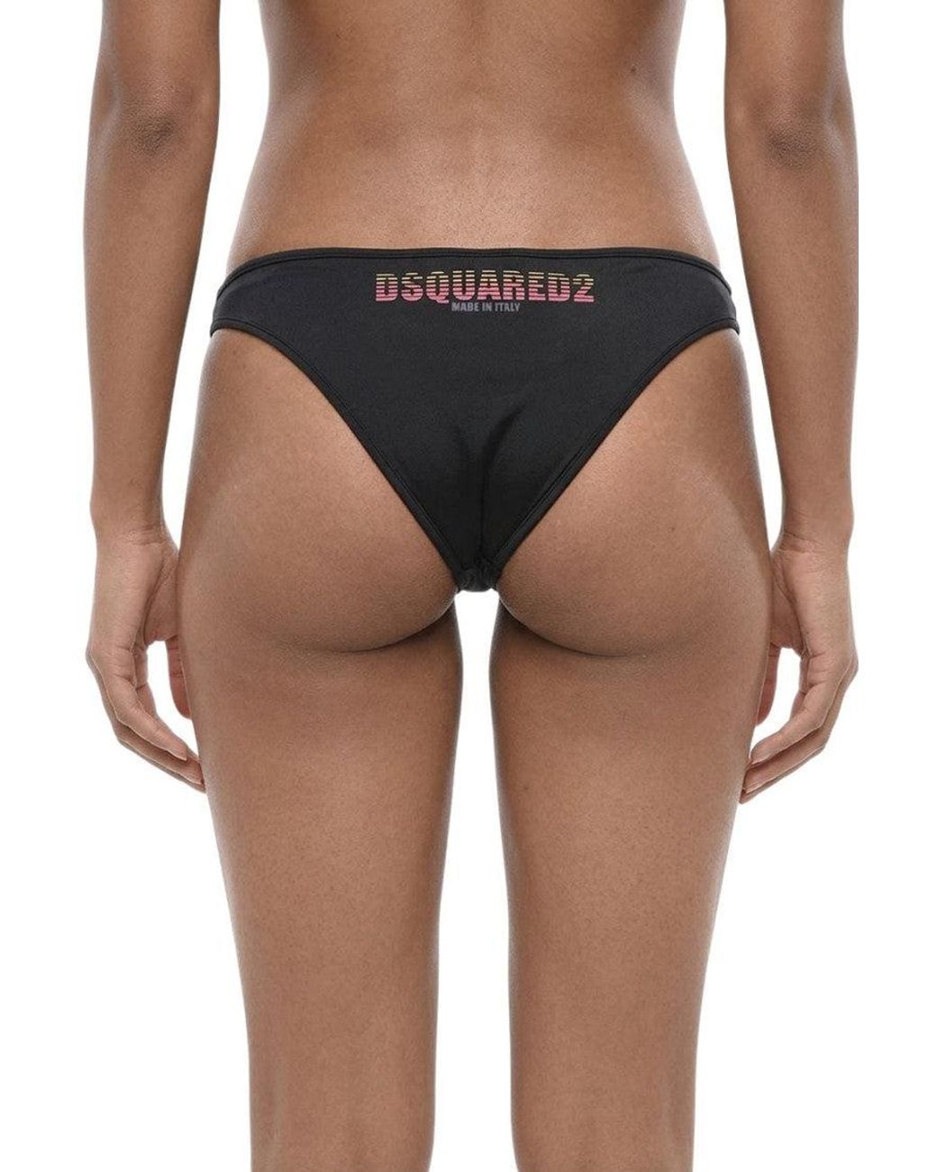 DSquared² Black Solid Bikini Bottom Swimwear