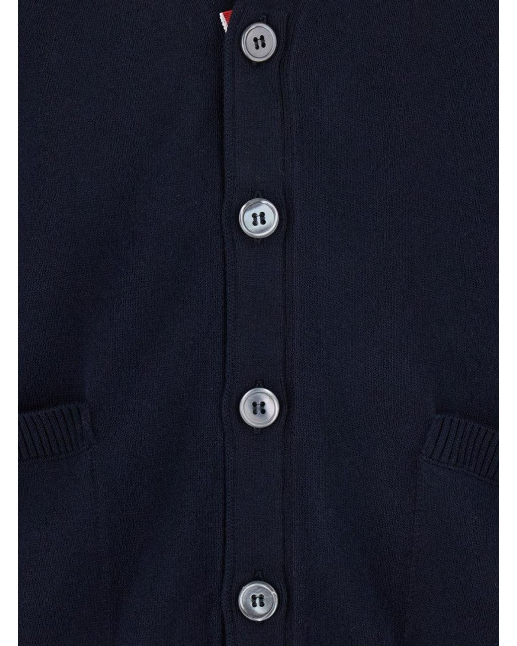 Thom Browne Blue 4Bar Cardigan for men
