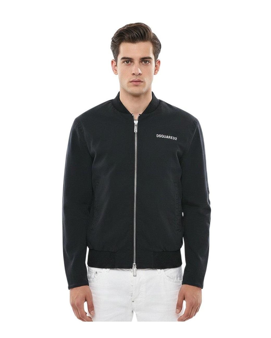 DSquared² Black Band Collar Jacket for men