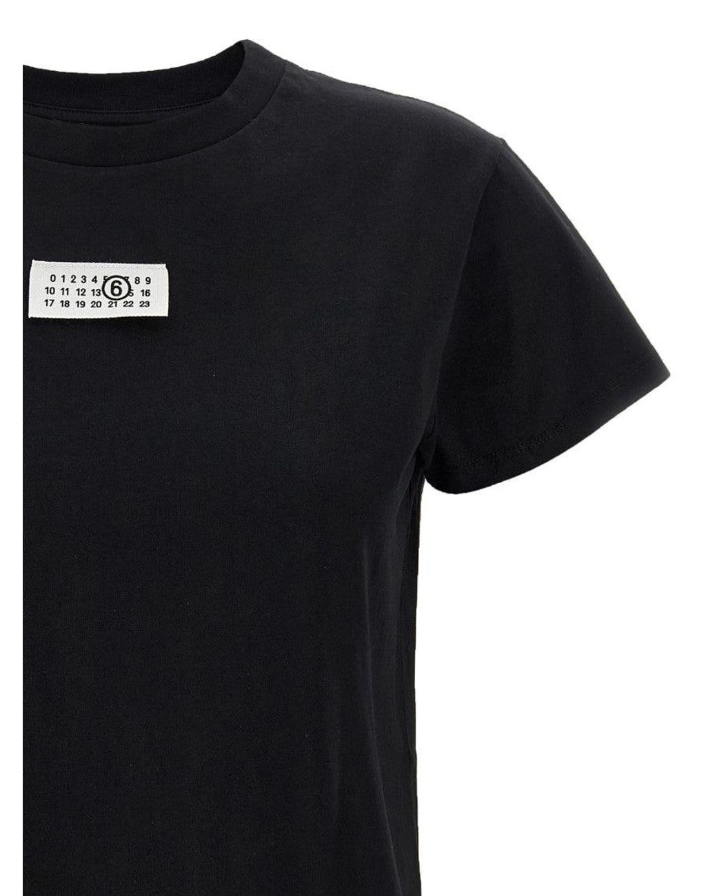 MM6 by Maison Margiela Black Cotton T-Shirt