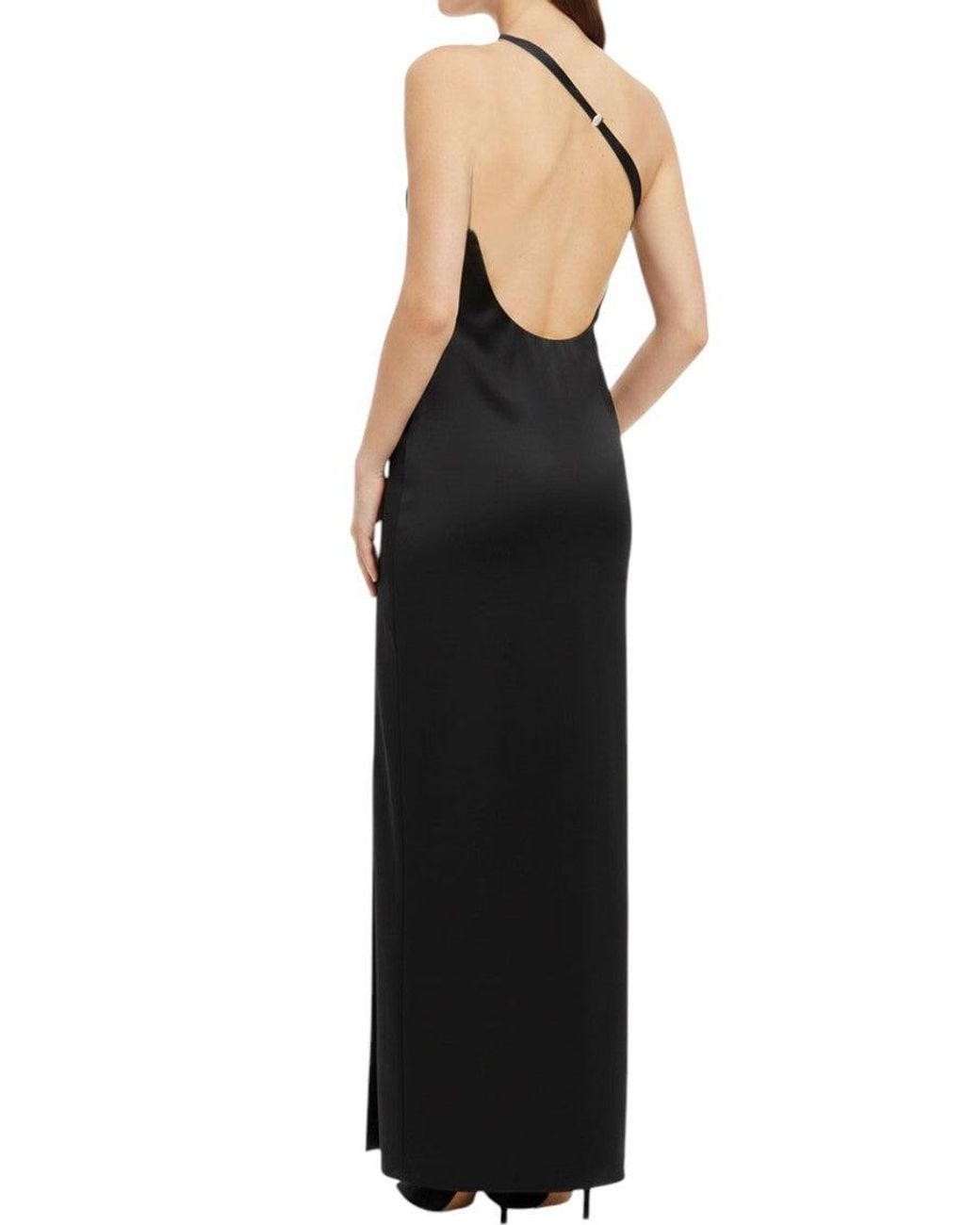 Sportmax Black One Shoulder Maxi Dress