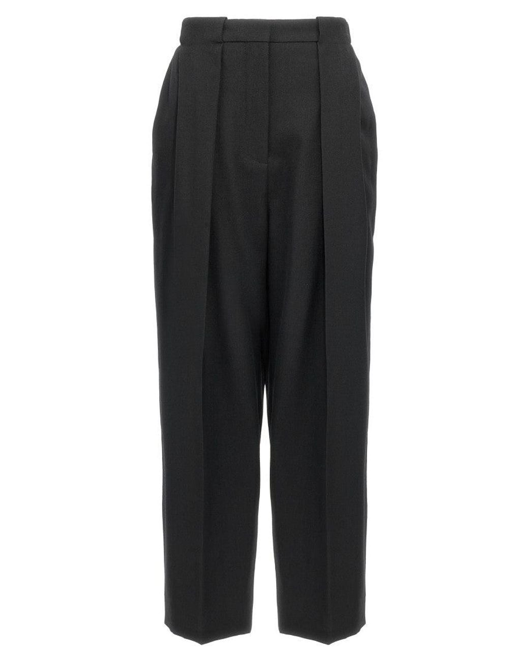 Balmain Black Grain De Poudre Wool Trousers
