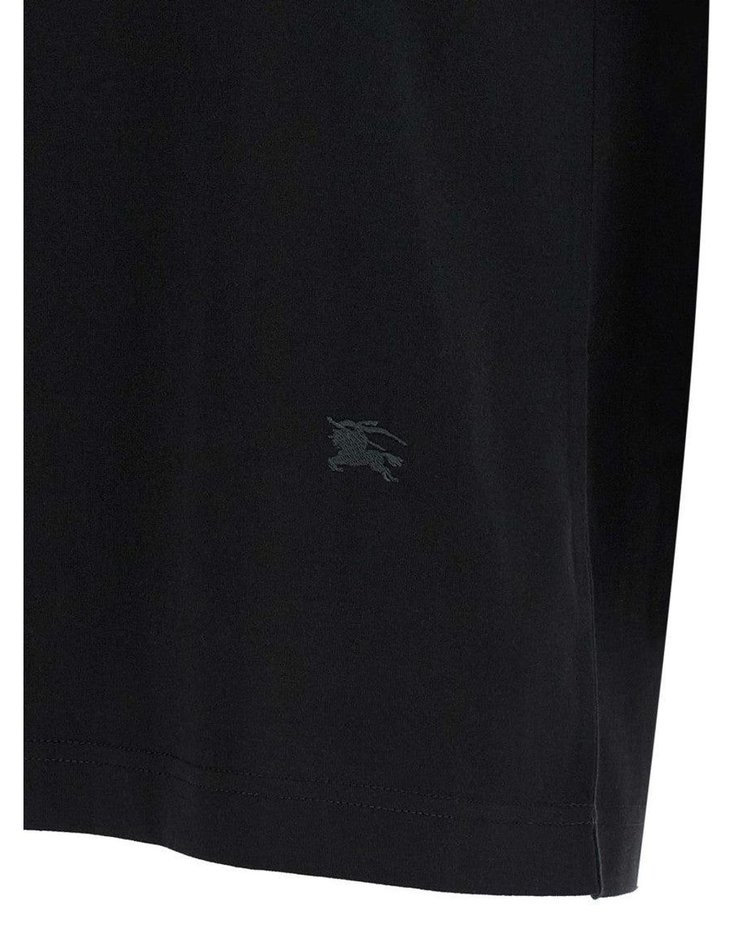 Burberry Black Solid Crew Neck T-Shirt