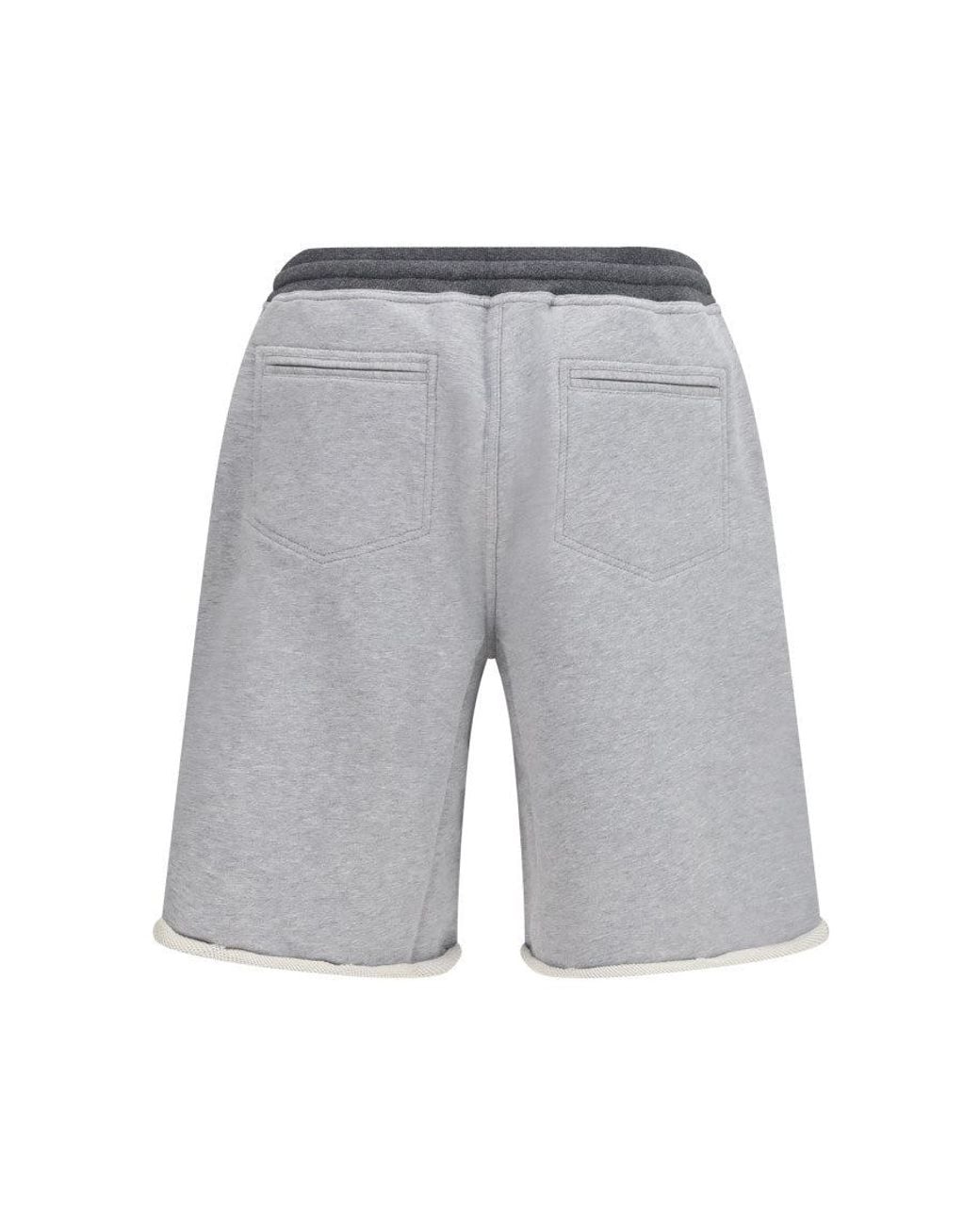 Brunello Cucinelli Gray Drawstring Shorts for men