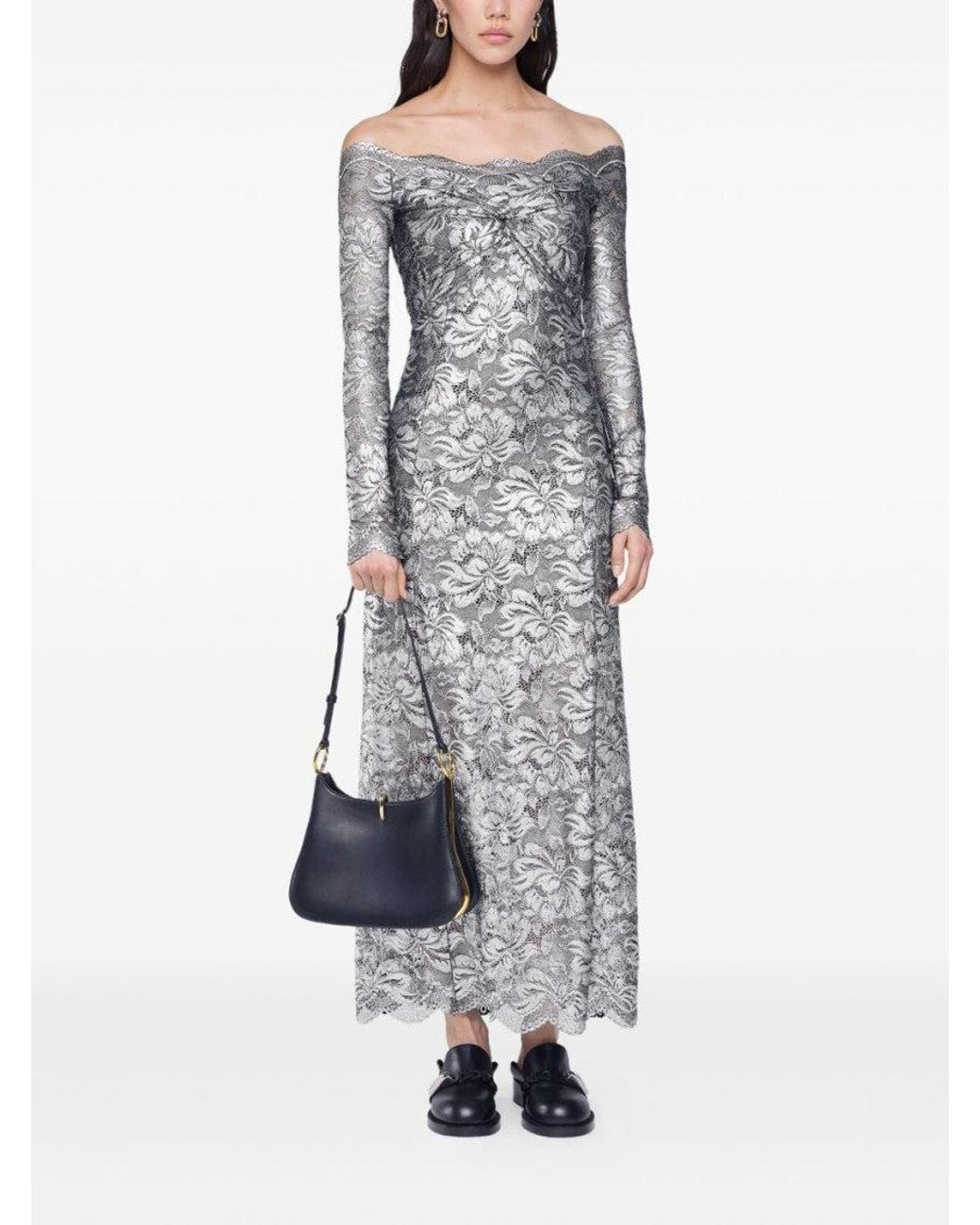 Rabanne Gray Laced Maxi Dress