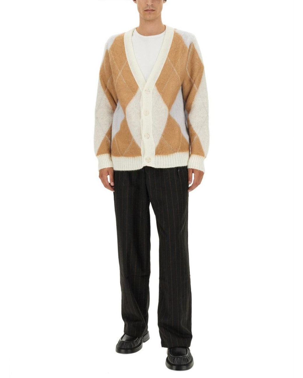 FAMILY FIRST Natural V Neck Cardigans for men