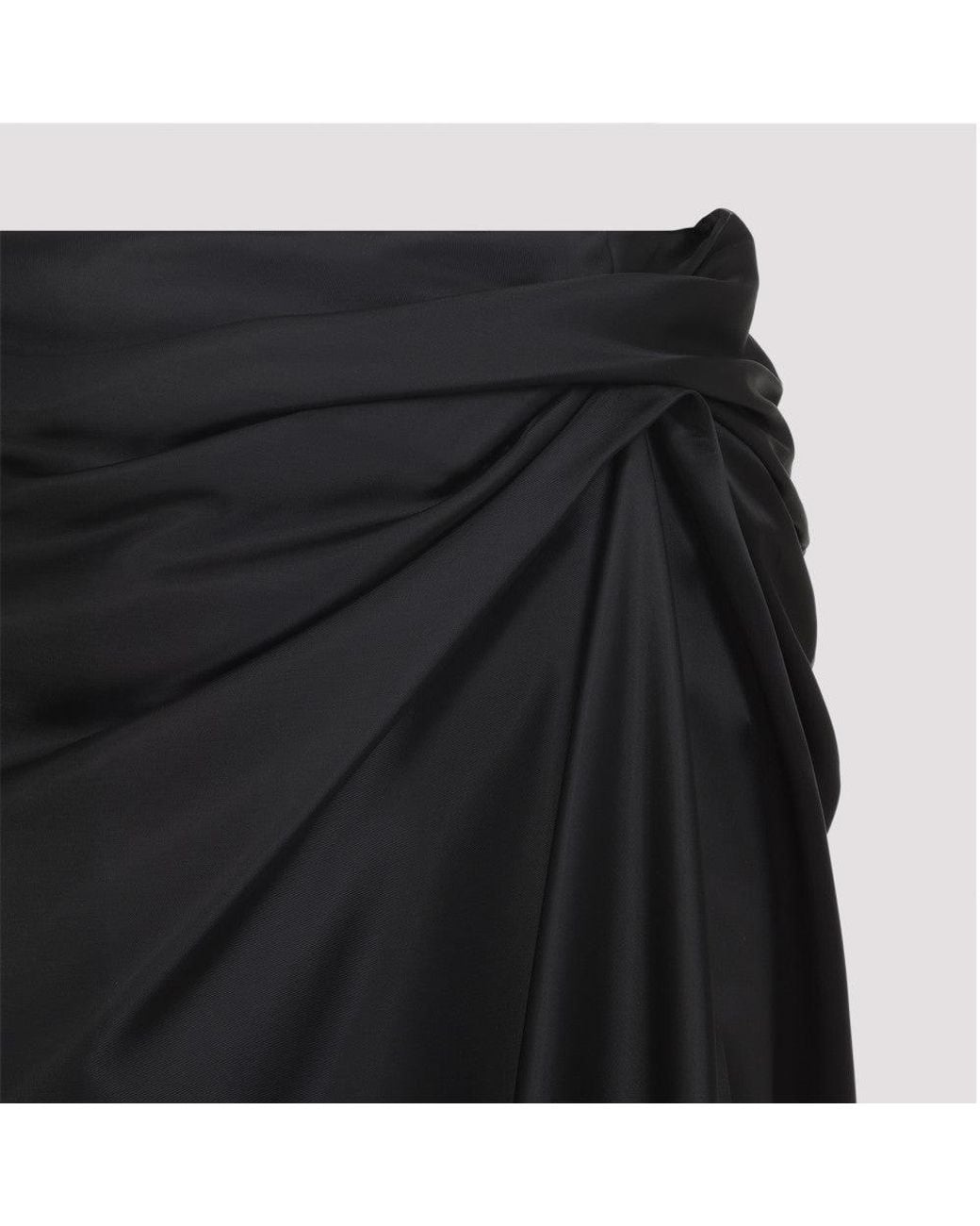 Balenciaga Black Draped Skirt