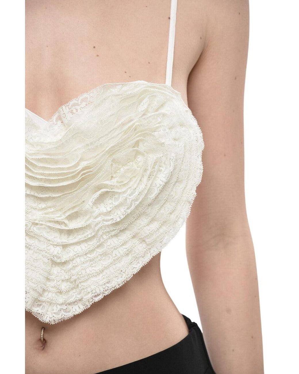 DSquared² White Sweet Heart Neck Top