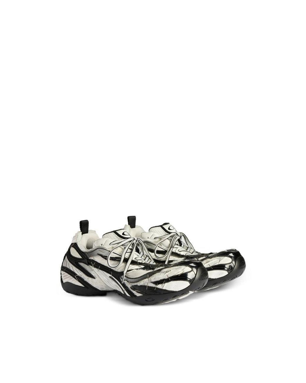 Balenciaga Blackwhite Striped Runner Sneakers for men