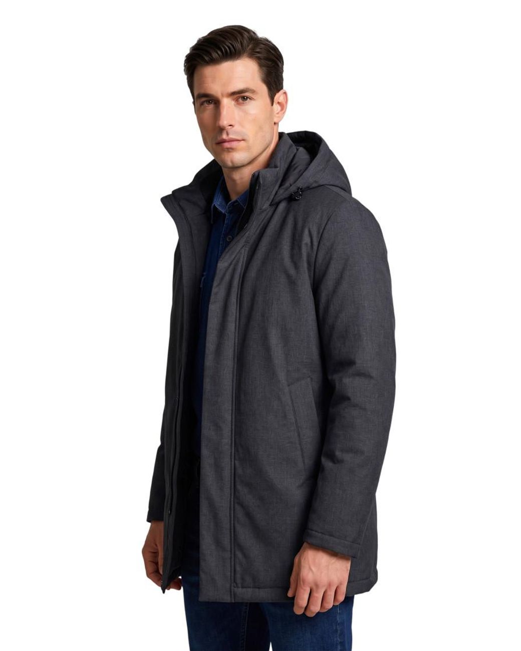 Herno Gray Hood Parka Jacket for men