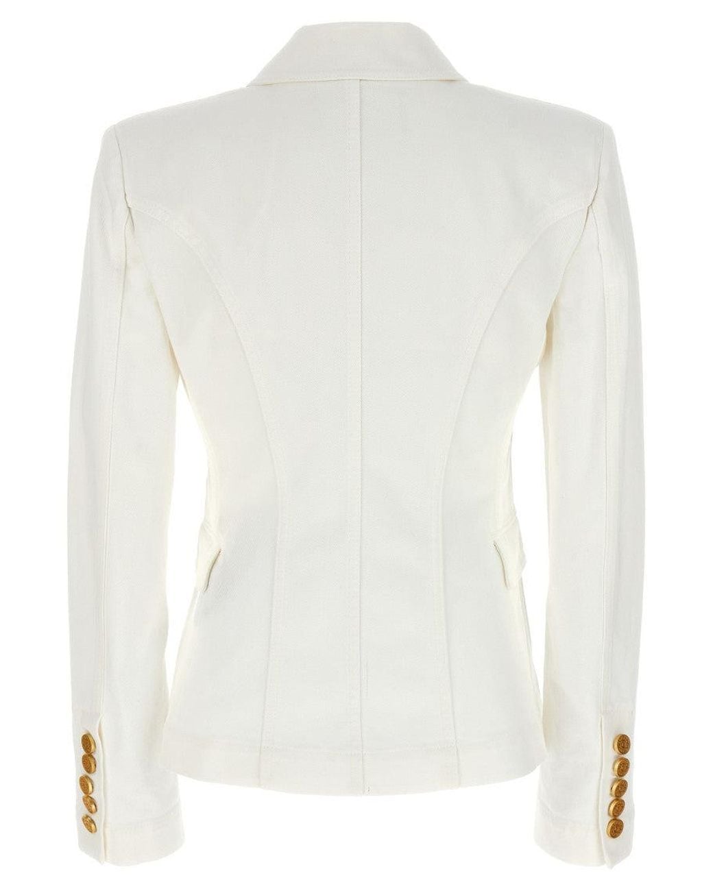 Balmain White Double-Breasted Blazer