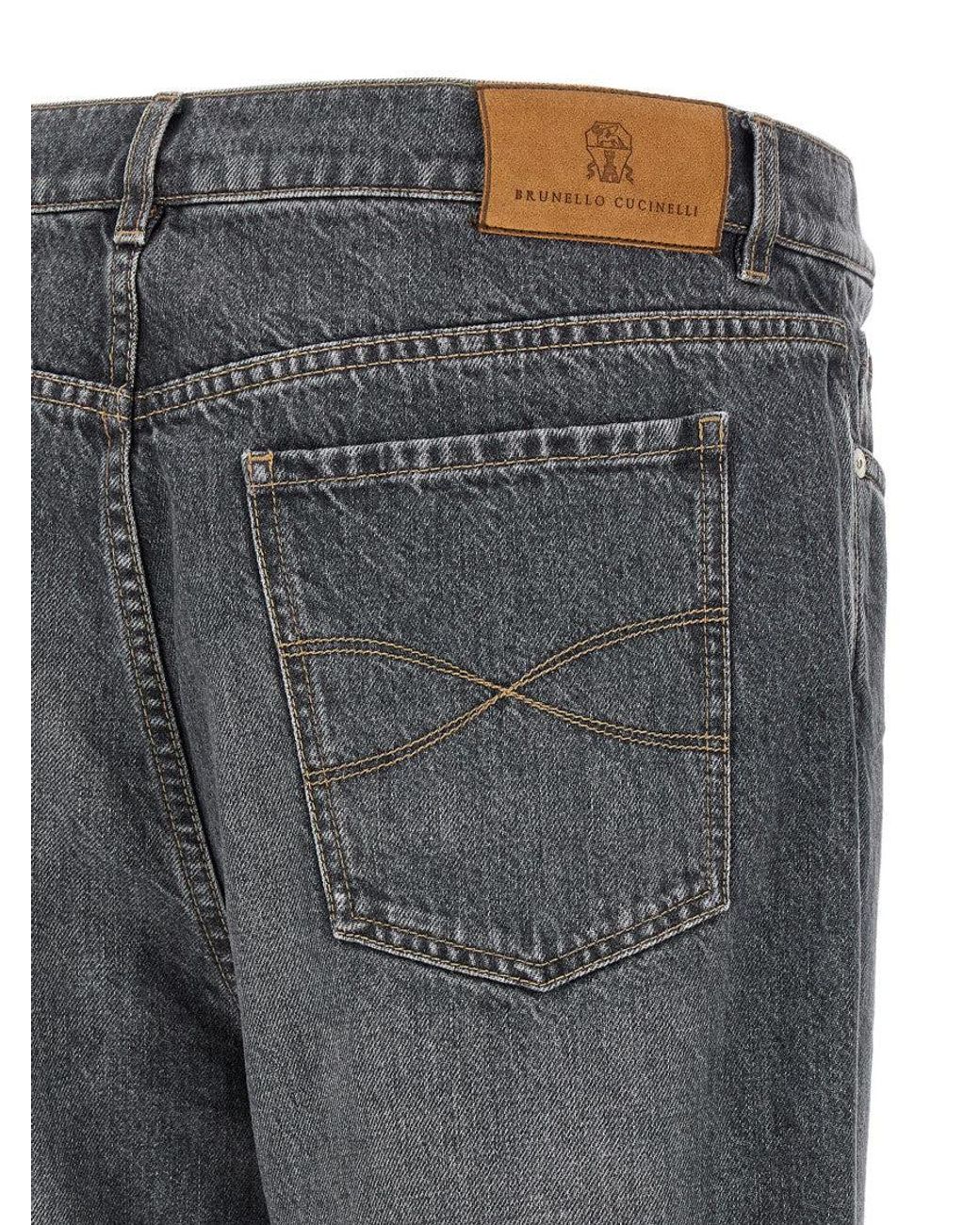Brunello Cucinelli Gray Jeans Denim Greyscale for men