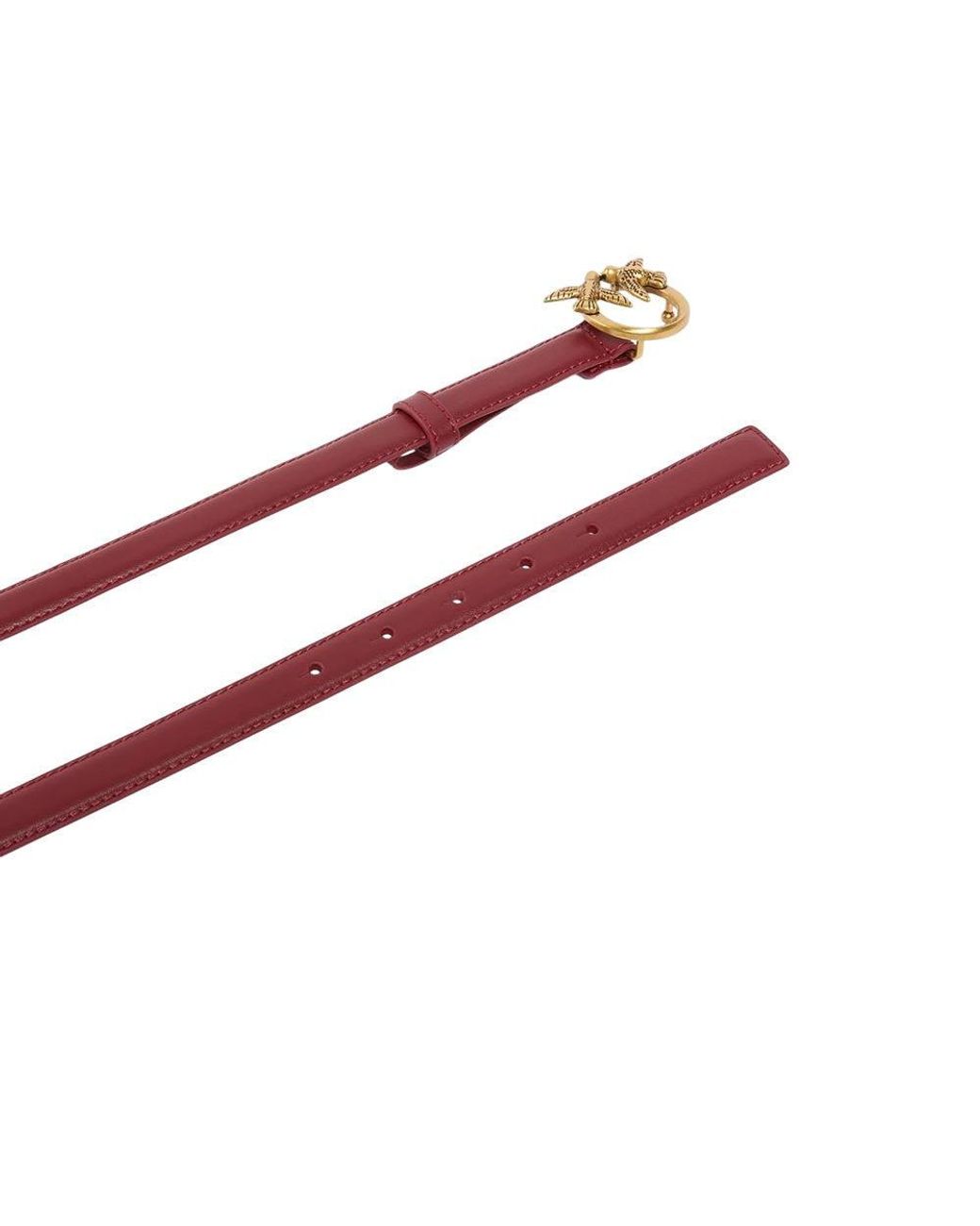 Pinko Red Burgundy Love Birds Solid Belt