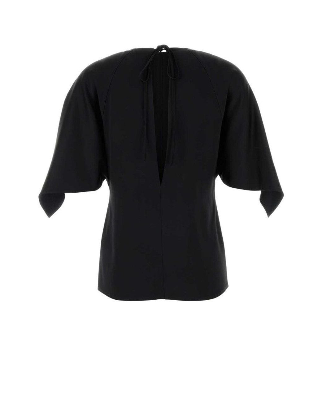 Stella McCartney Black Solid Round Neck Top