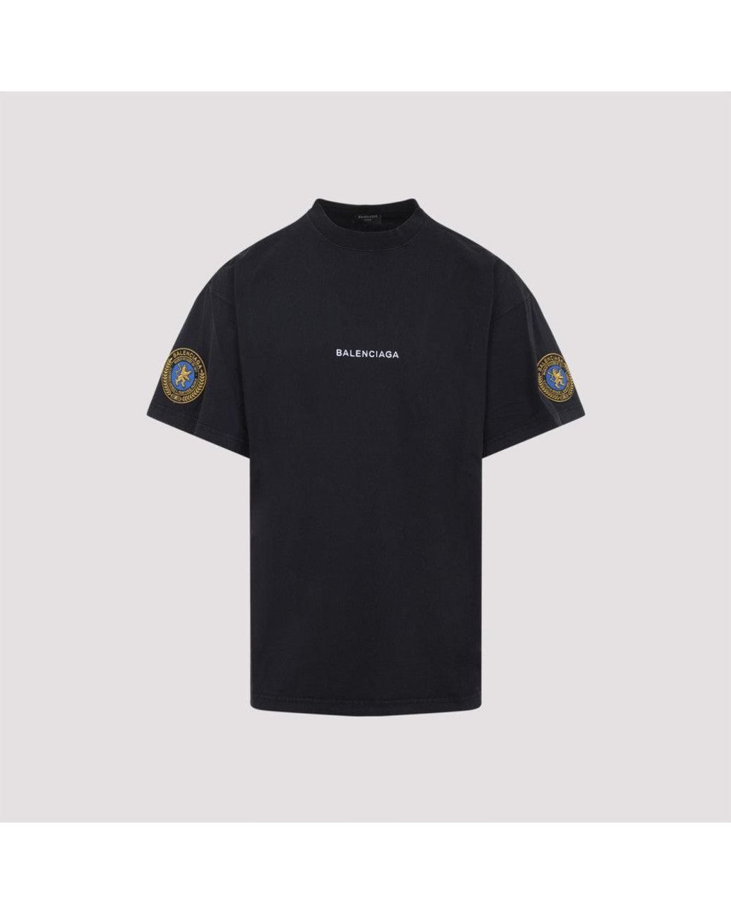 Balenciaga Black Oversized Cotton T-Shirt for men