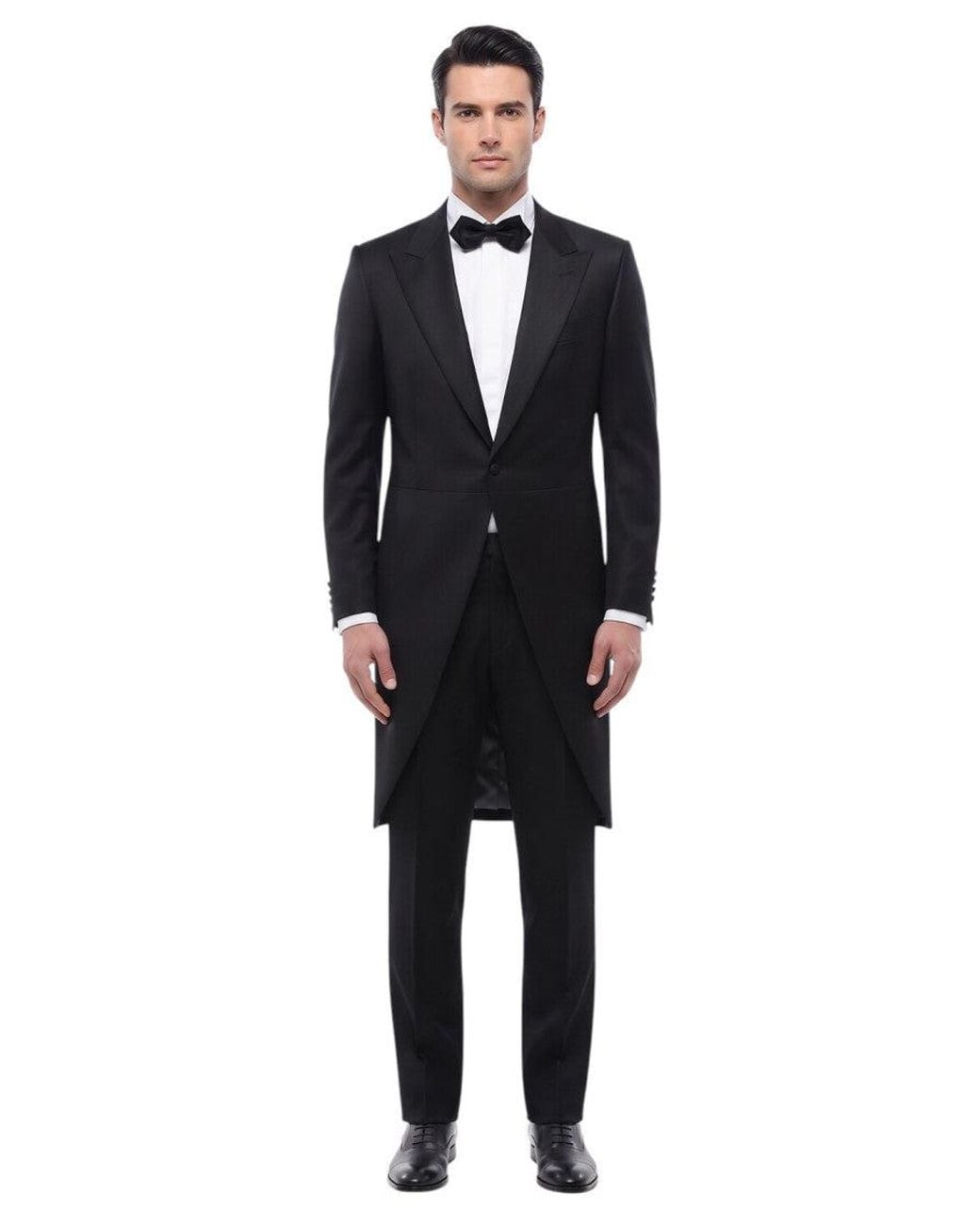 Corneliani Black Peaked Lapel Blazer for men