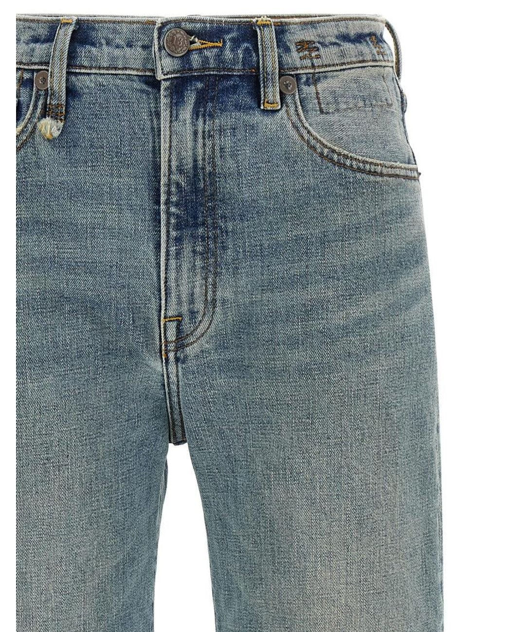 R13 Blue Cotton Fla Jeans
