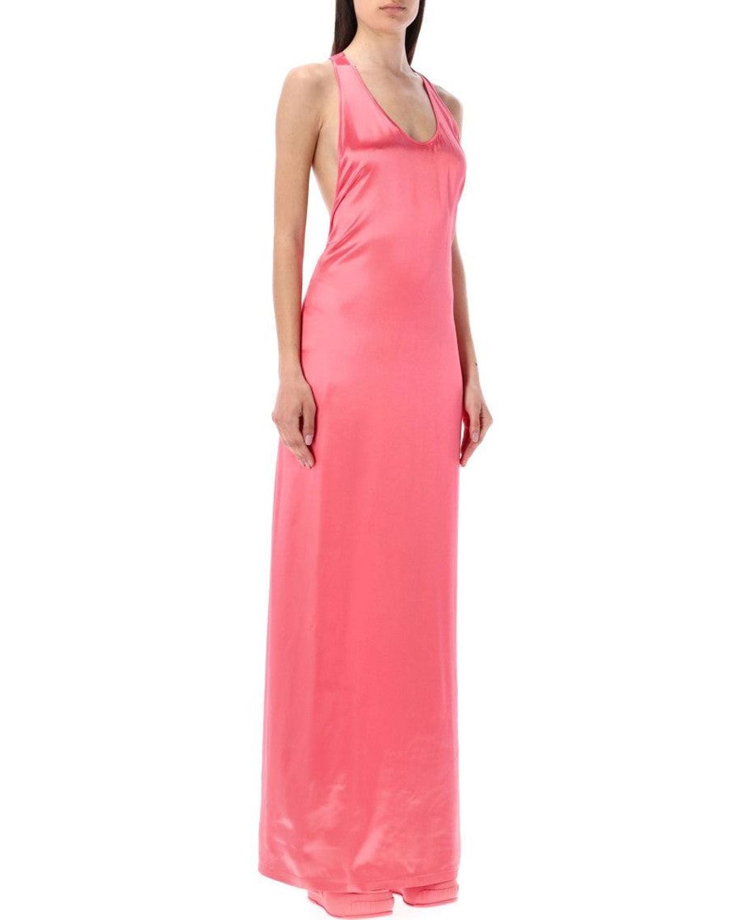 Fendi Pink Satin Long Dress