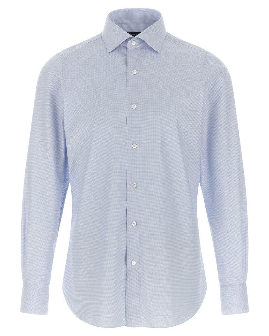 Finamore 1925 Blue Light Regular Shirt for men