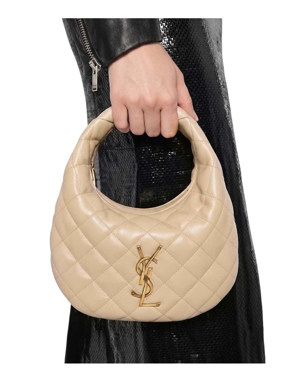 Saint Laurent Natural Icarino Small Hobo