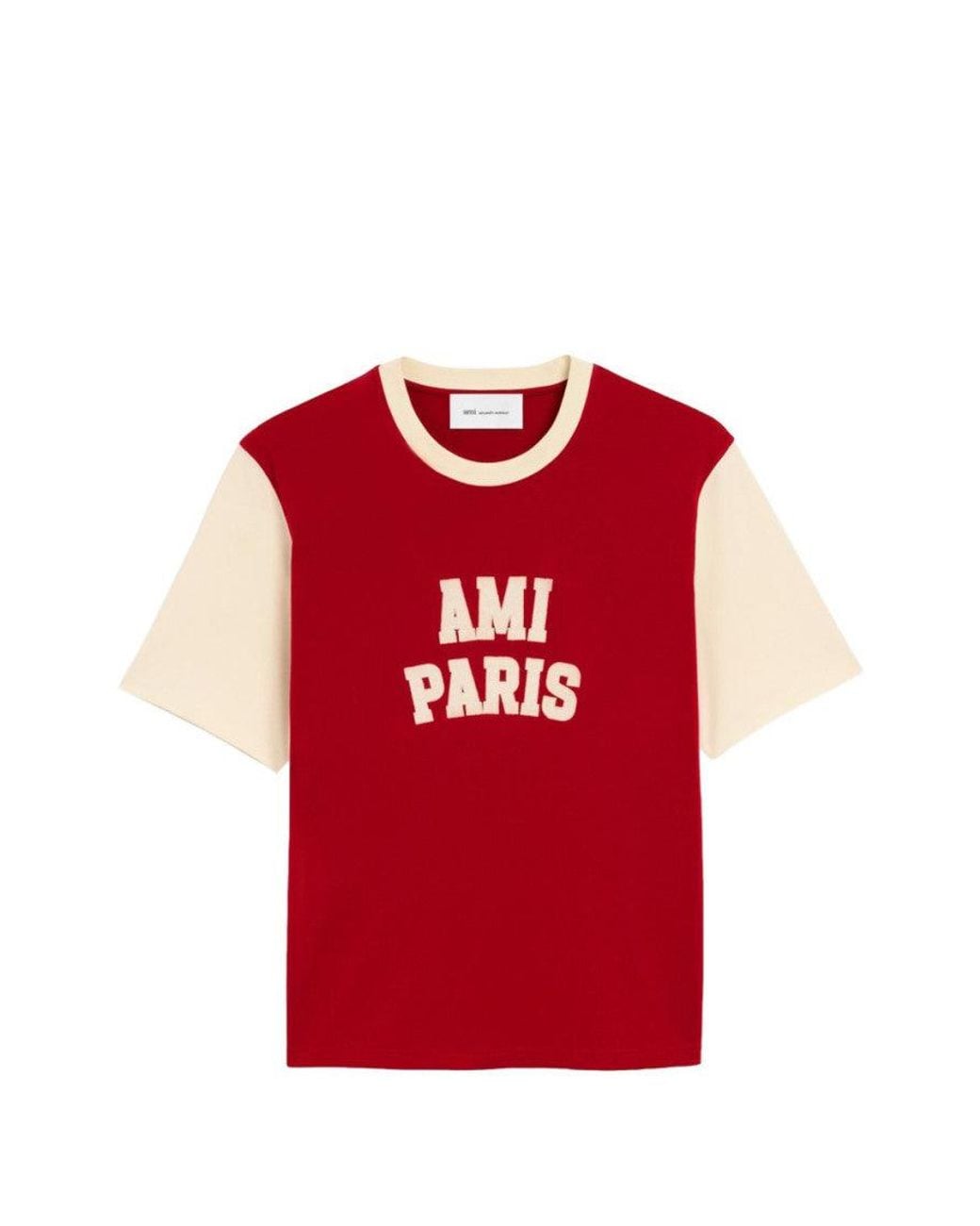 AMI Red Logo Crew Neck T-Shirt