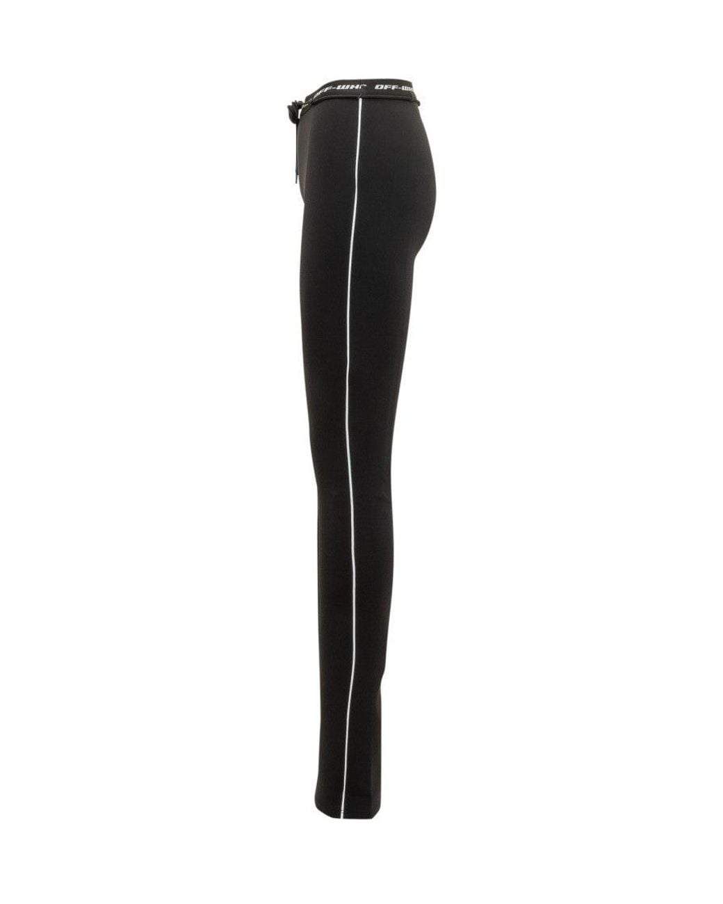 Off-White c/o Virgil Abloh Black High-Waisted Leggings With Logo Band