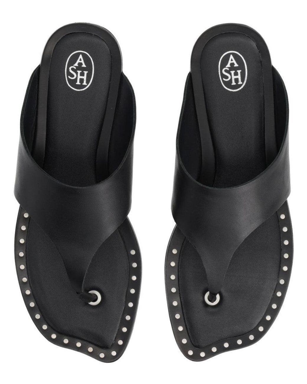 Ash Black Leather Sandals