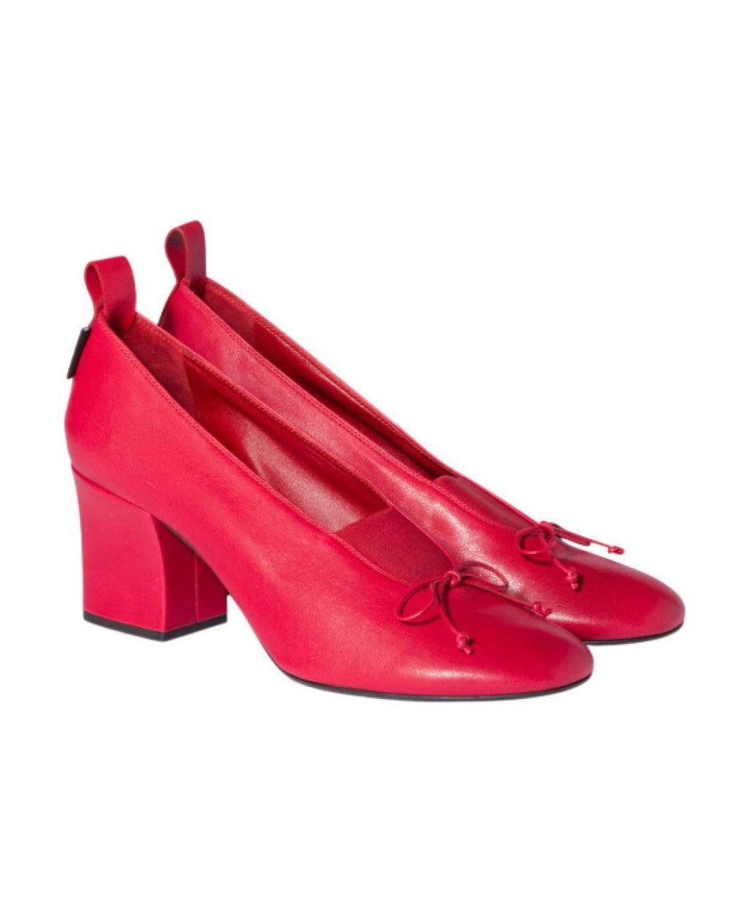 Miu Miu Pink Leather Block Heels