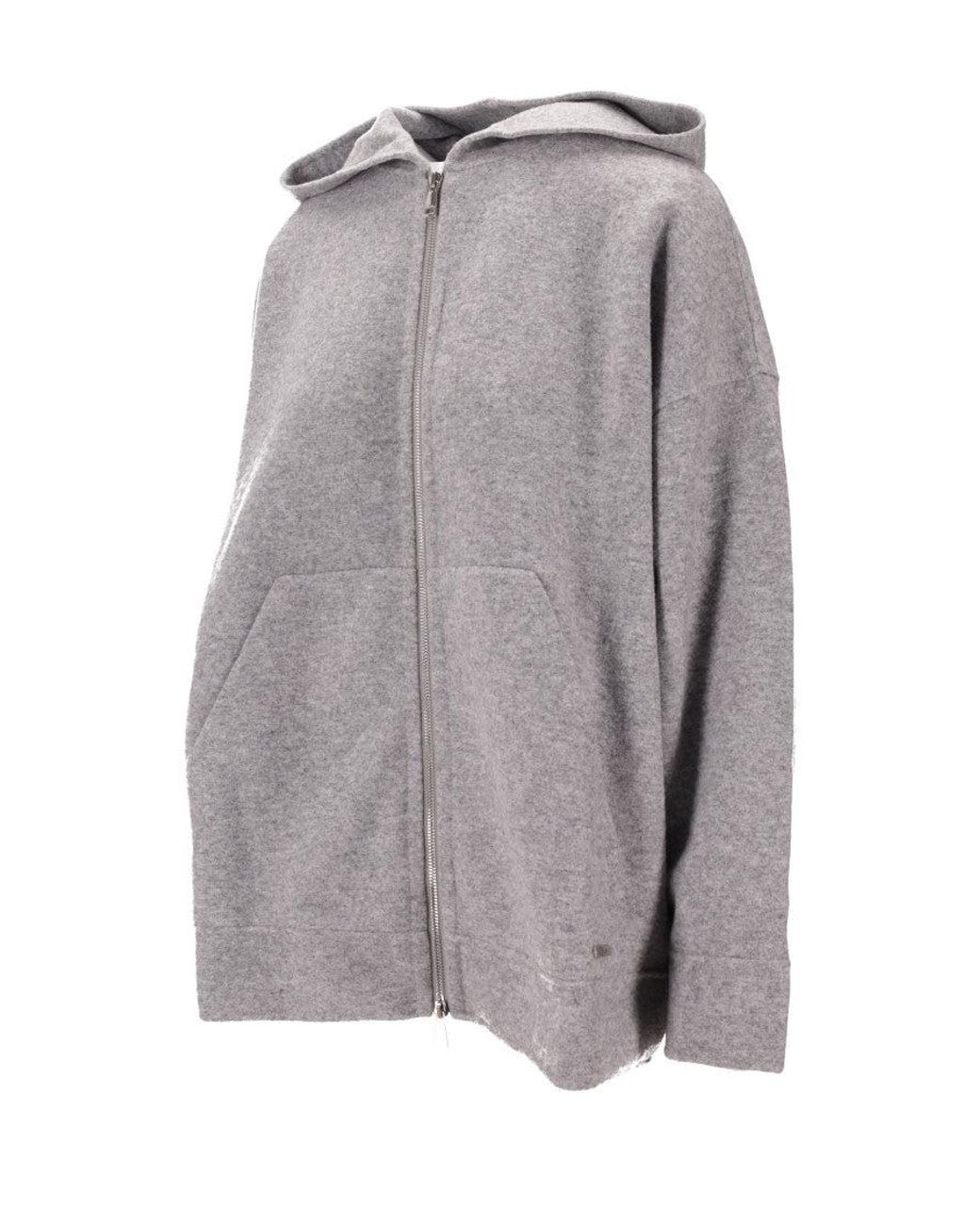 Max Mara Gray Zip Up Relaxed Hoodie