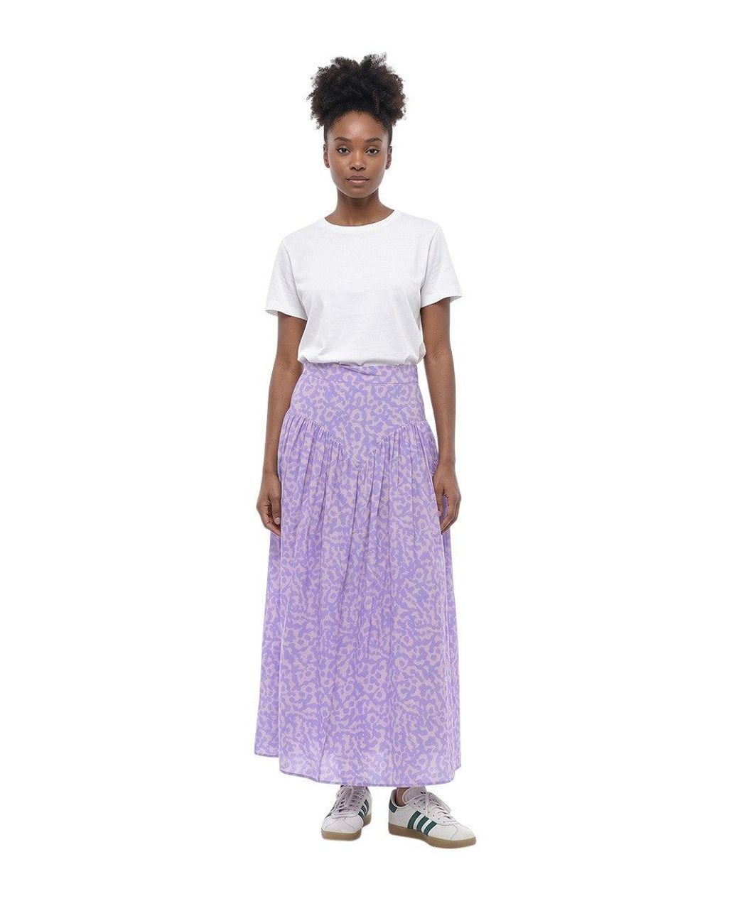 Stella McCartney Purple Abstract Maxi Skirt