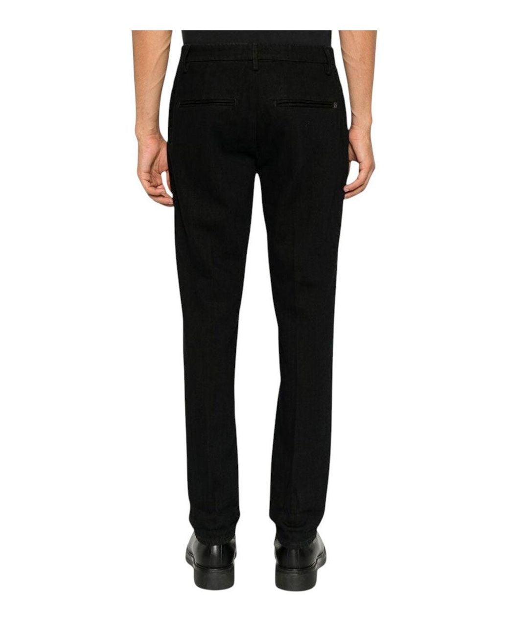Dondup Black Straight Mid Rise Jeans for men