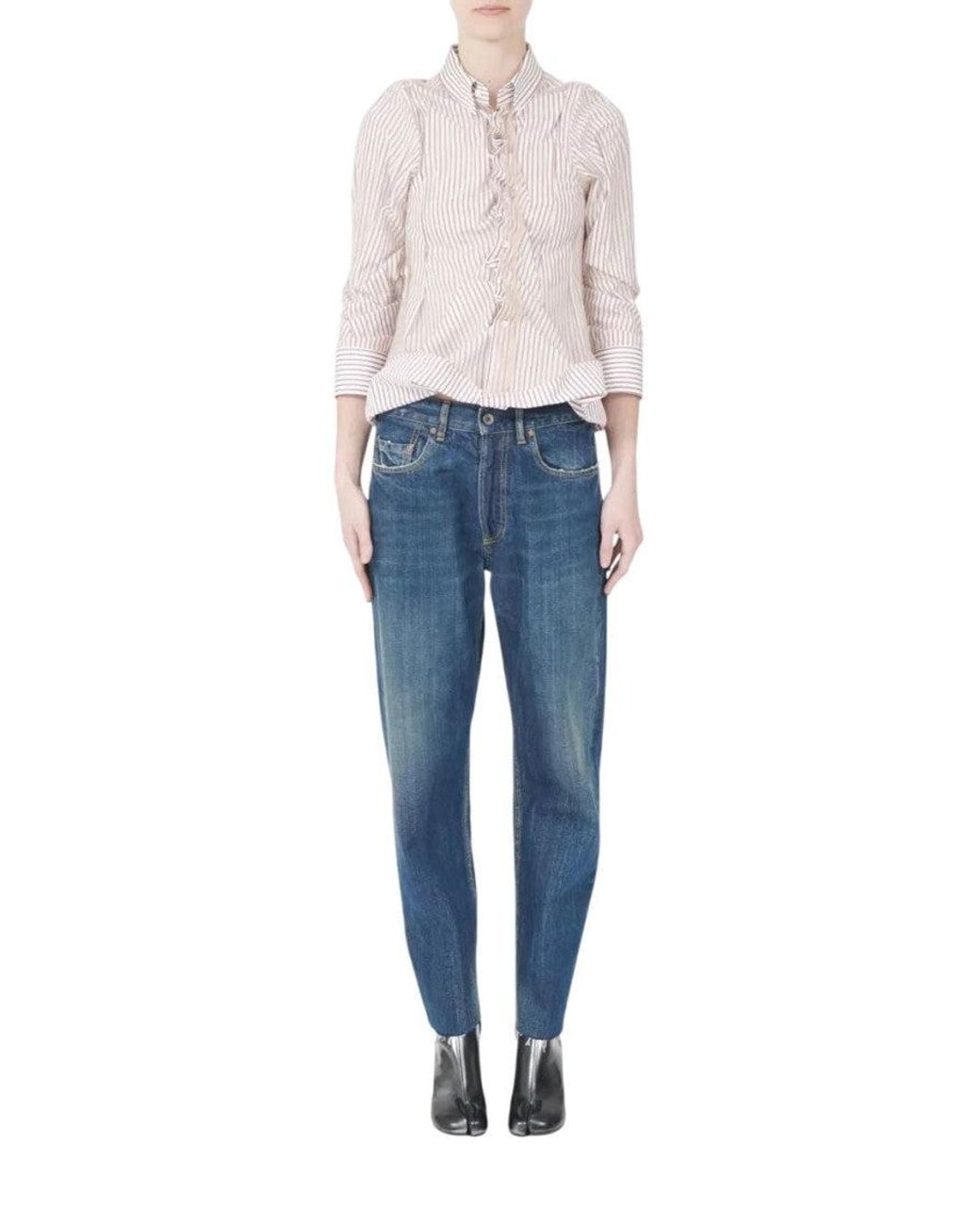 Maison Margiela Blue Off Stripes Shirt