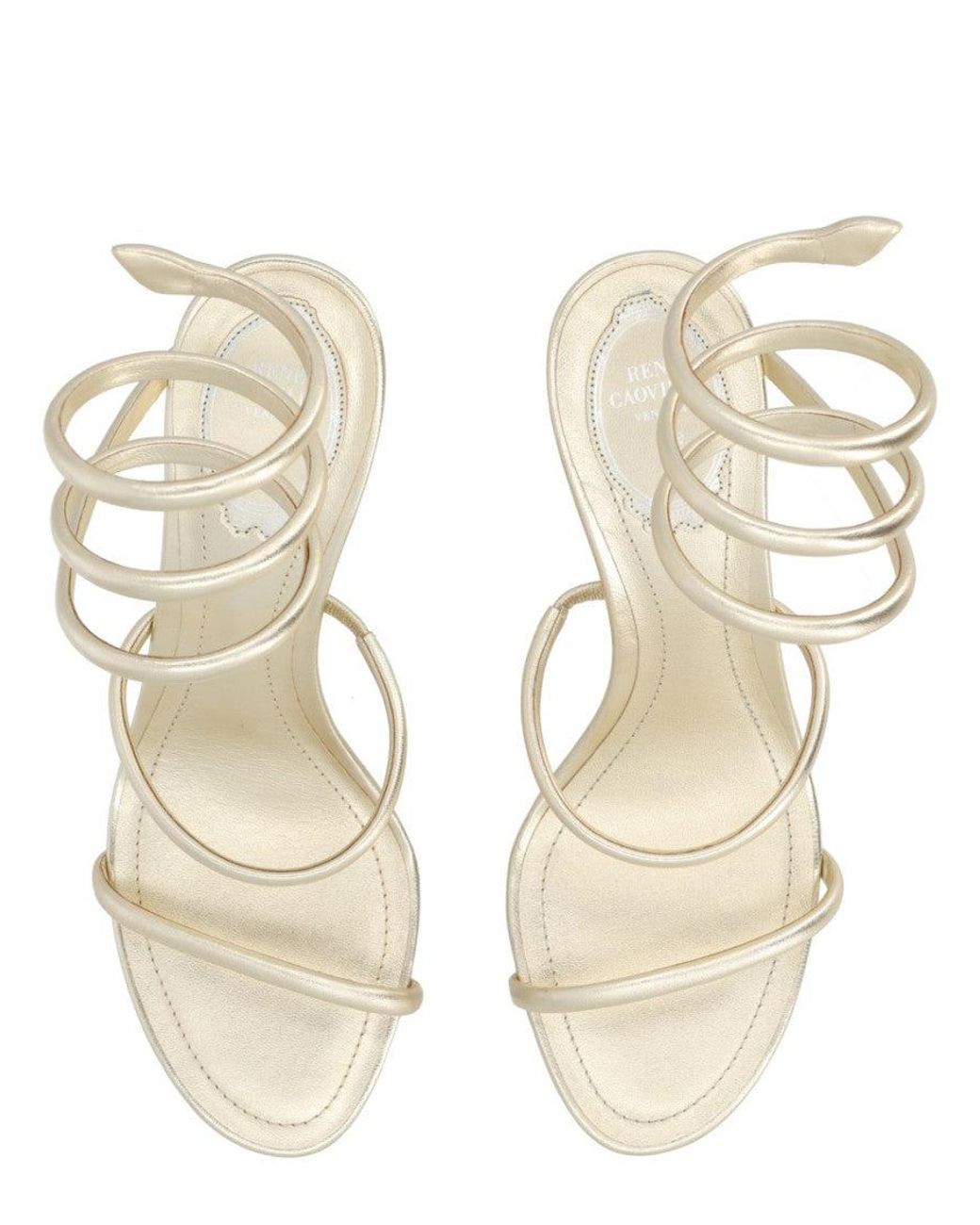 Rene Caovilla Natural Solid Cleo Heels